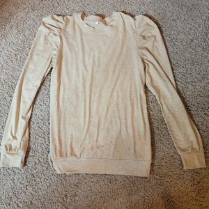 Beige puffed, long sleeved shirt